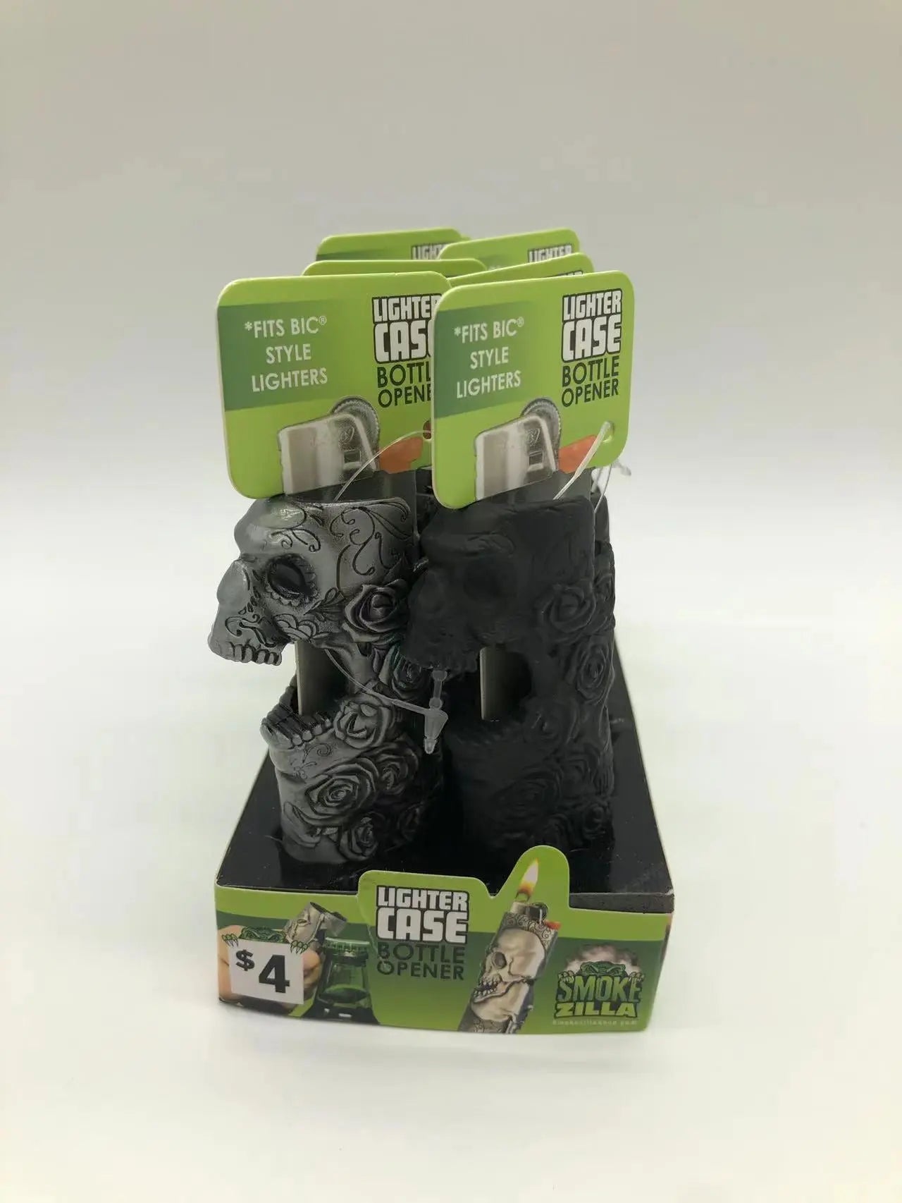 Metal Mystic Lighter Case with Bottle Opener Assortment - 12 Pieces Per Retail Ready Display 41491 SMOKEZILLA