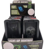 Black Glass Ashtray with LED Light-Up Design - 6 Pieces Per Retail Ready Display 23104 SMOKEZILLA