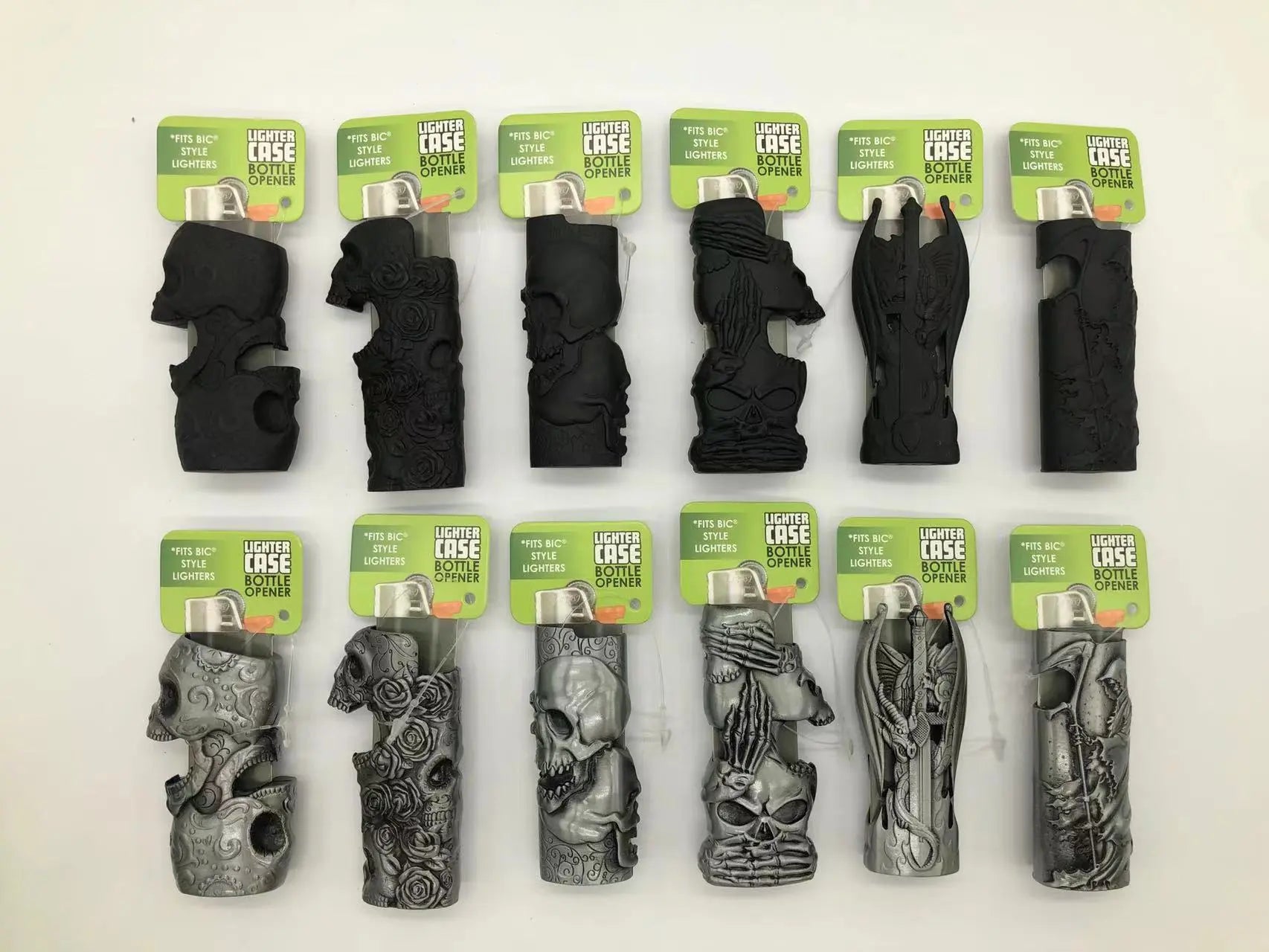 Metal Mystic Lighter Case with Bottle Opener Assortment - 12 Pieces Per Retail Ready Display 41491 SMOKEZILLA