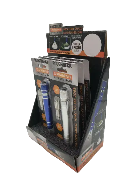 Screwdriver with LED Light - 6 Pieces Per Retail Ready Display  22802 ROUGHNECK