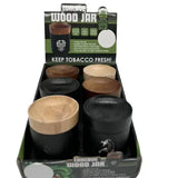 Mirrored Glass Storage Jar with Concave Wood Lid - 6 Pieces Per Retail Ready Display 23052 SMOKEZILLA