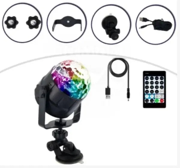 Mood Light USB LED Disco Light with Suction Cup Mount - 4 Pieces Per Retail Ready Display 23575 CAR VIBEZ