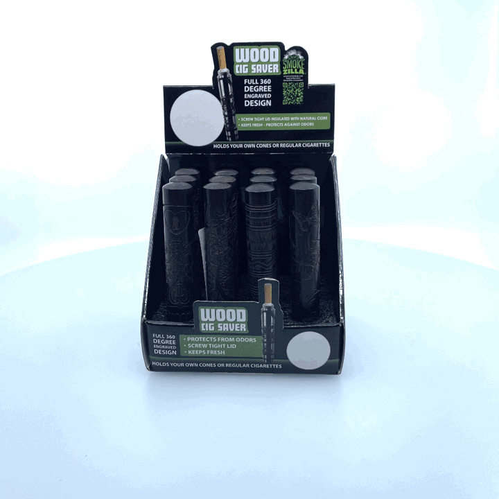 Wood Cigarette Saver Tube - 12 Pieces Per Retail Ready Display 22689 SMOKEZILLA