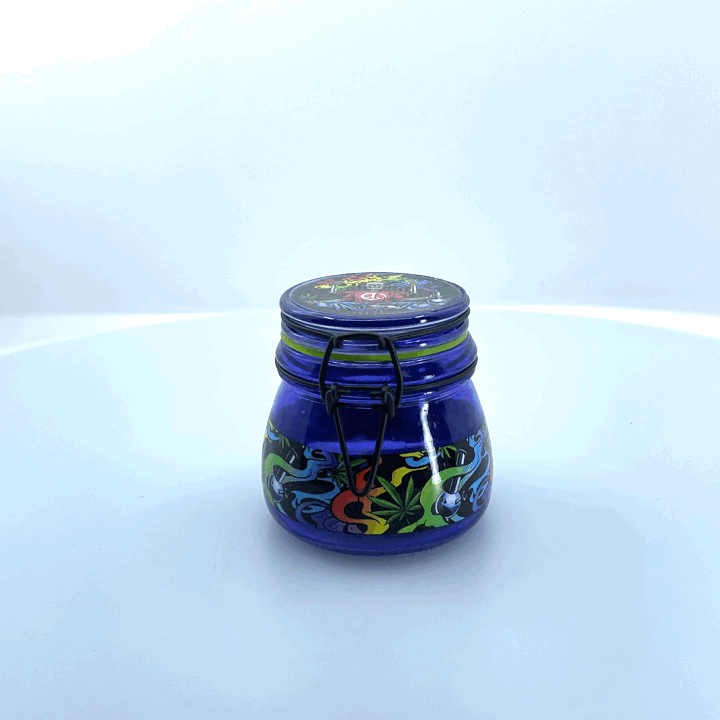 Smell Proof Glass Storage Jar with Metal Clasp - 6 Pieces Per Retail Ready Display 30012 SPICY ZILLA