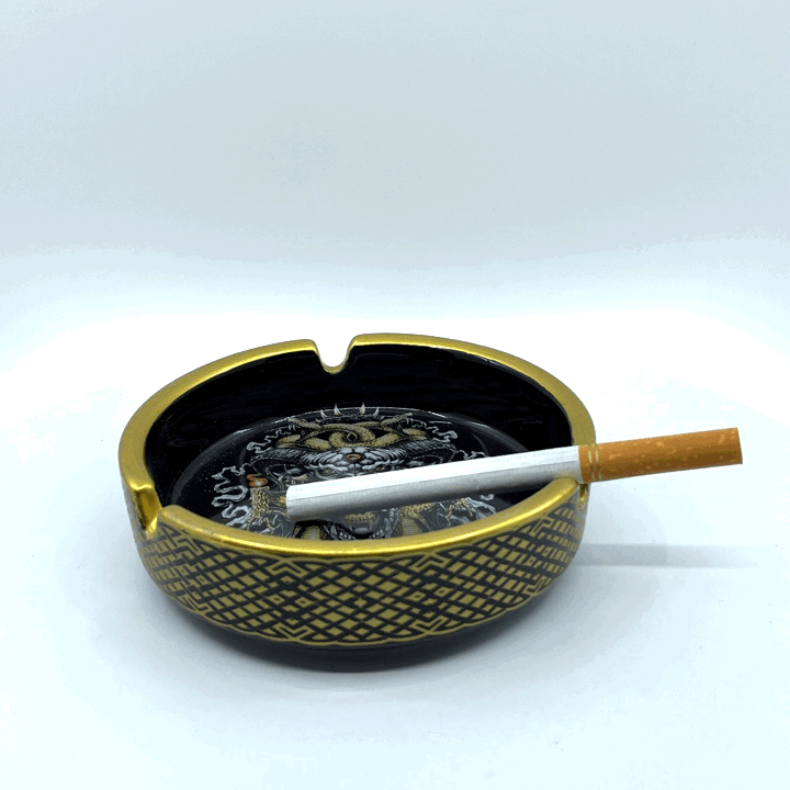 Ceramic Ashtray with Assorted Designs - 6 Pieces Per Retail Ready Display 23226 SMOKEZILLA