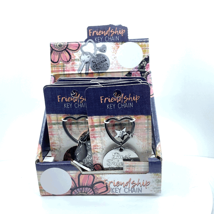 Keychain Friendship Heart Shape - 12 Pieces Per Retail Ready Display 23122 KIPP BROTHERS