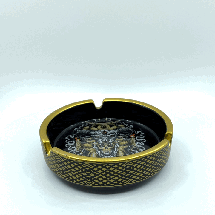 Ceramic Ashtray with Assorted Designs - 6 Pieces Per Retail Ready Display 23226 SMOKEZILLA