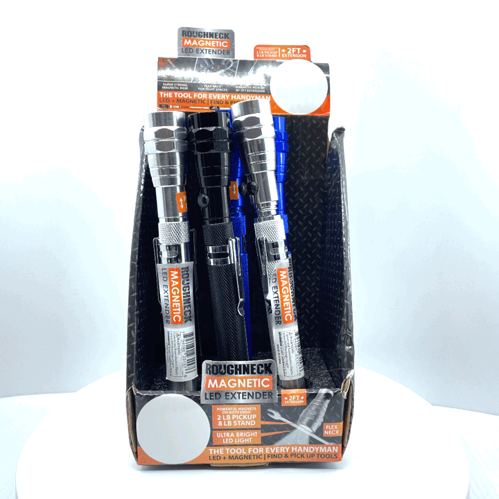LED Flashlight Extender Tool with Magnetic Stand - 6 Pieces Per Retail Ready Display 23157 ROUGHNECK