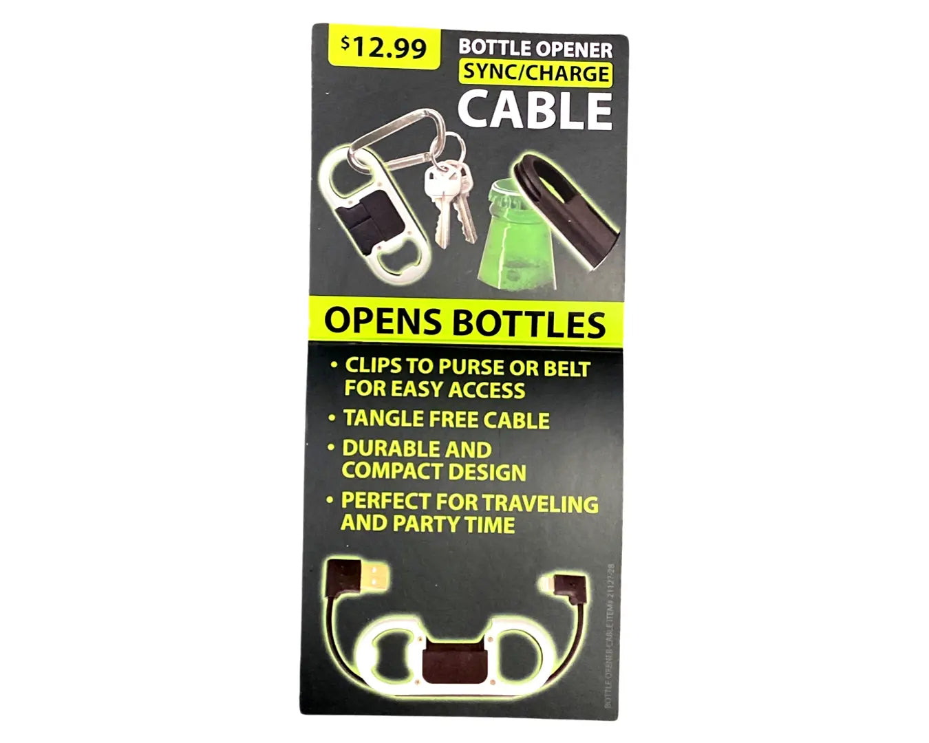 Charging Cable Bottle Opener Assortment - 6 Pieces Per Retail Ready Display 87814 GADGET GEAR