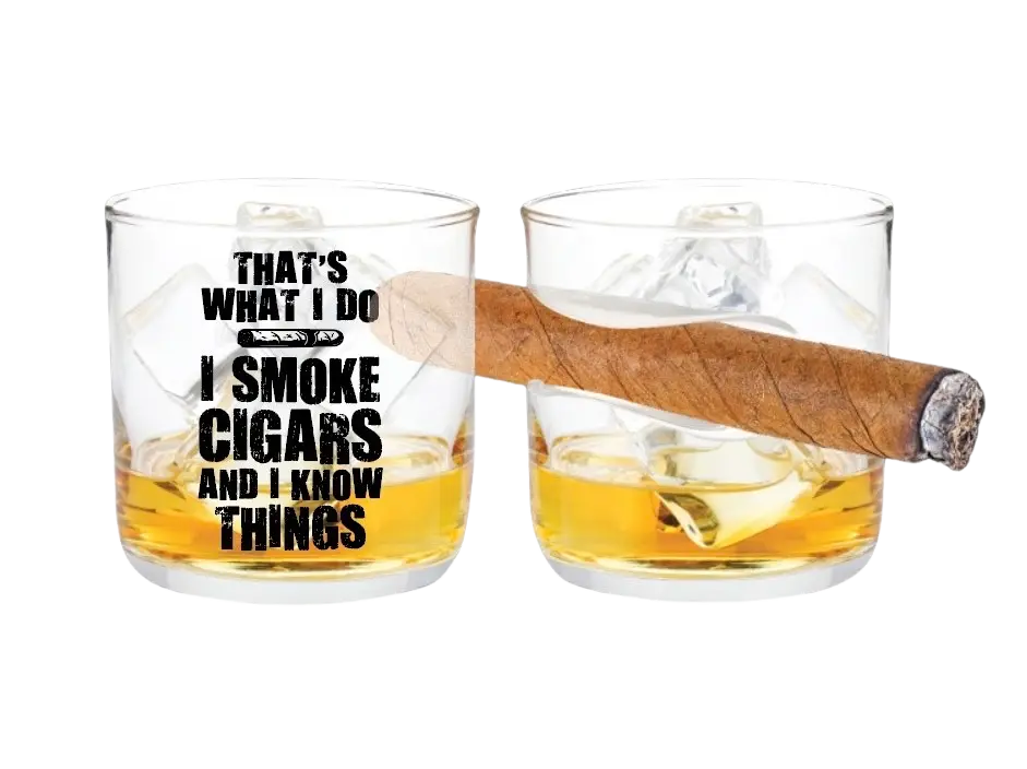 12 oz Drinking Glass with Cigar Rest - 6 Pieces Per Retail Ready Display 25550 SMOKEZILLA