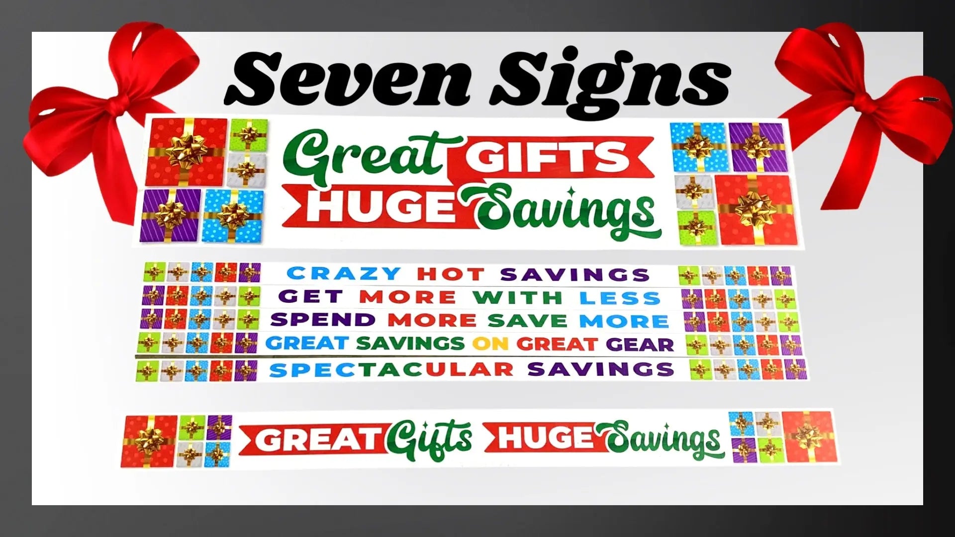 Merchandising Fixture - 3' Merchandising 7 Sign Set 976040 NOVELTY INC