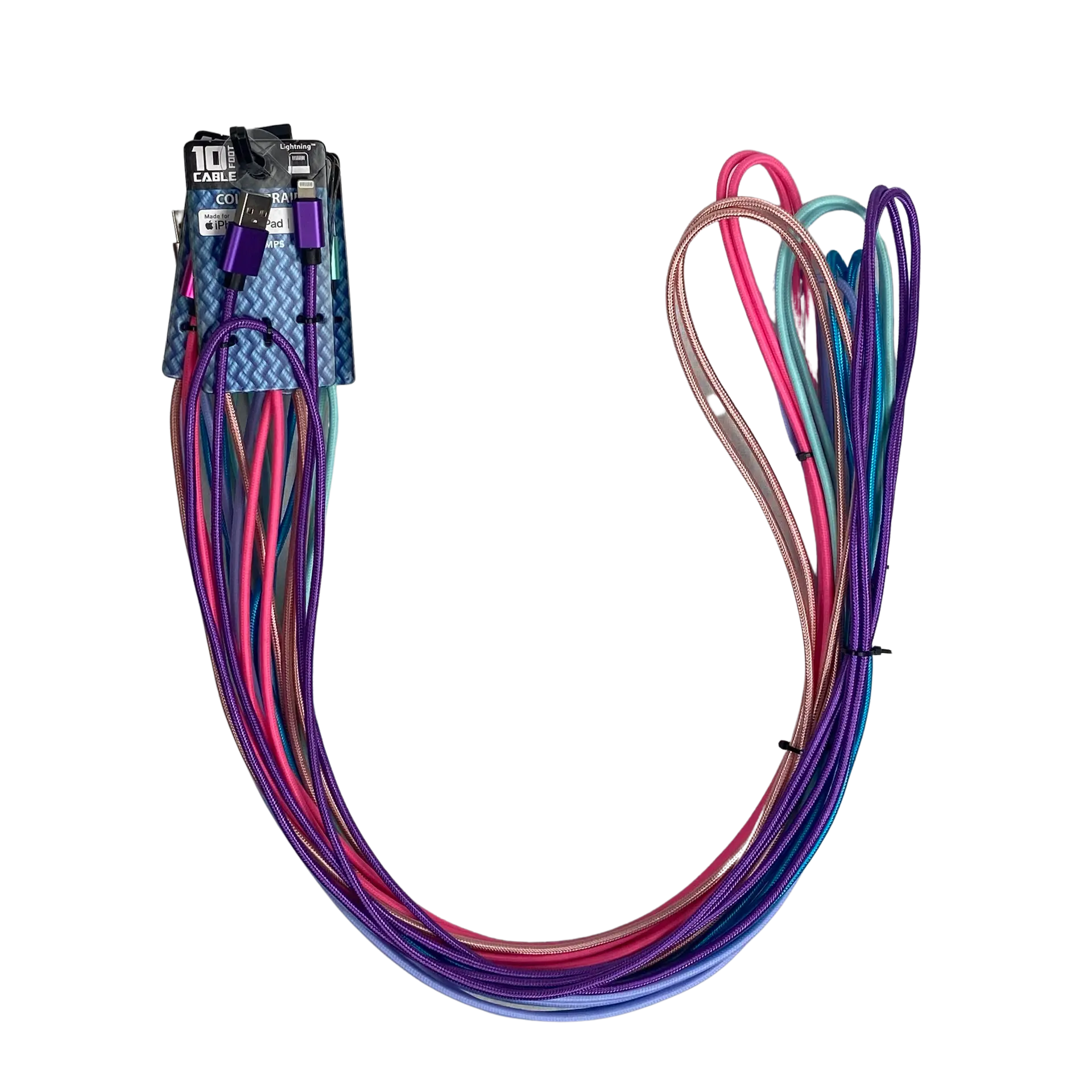 10FT Charging Cable Refill Kit Fashion Assortment - 36 Pieces Per Pack 88386 GADGET GEAR