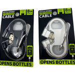 Charging Cable Bottle Opener Assortment - 6 Pieces Per Retail Ready Display 87814 GADGET GEAR
