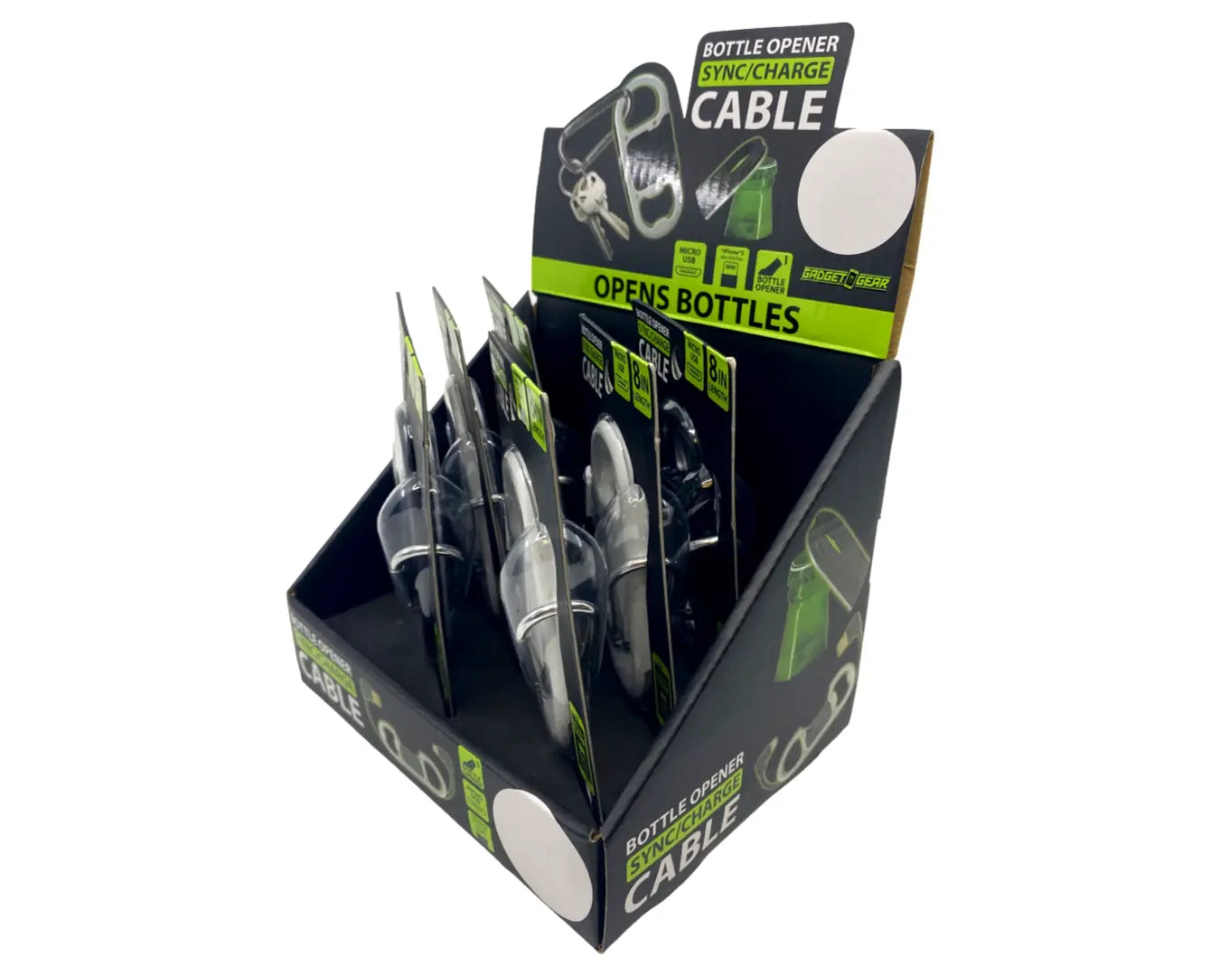 Charging Cable Bottle Opener Assortment - 6 Pieces Per Retail Ready Display 87814 GADGET GEAR