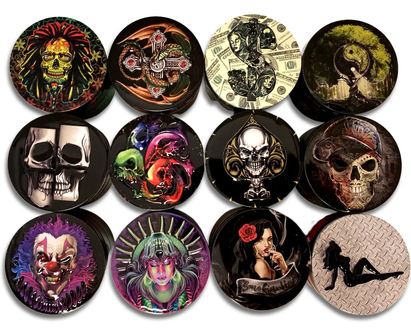 Metal and Plastic Magnetic Grinder - 12 Pieces Per Retail Ready Display 22923 SMOKEZILLA