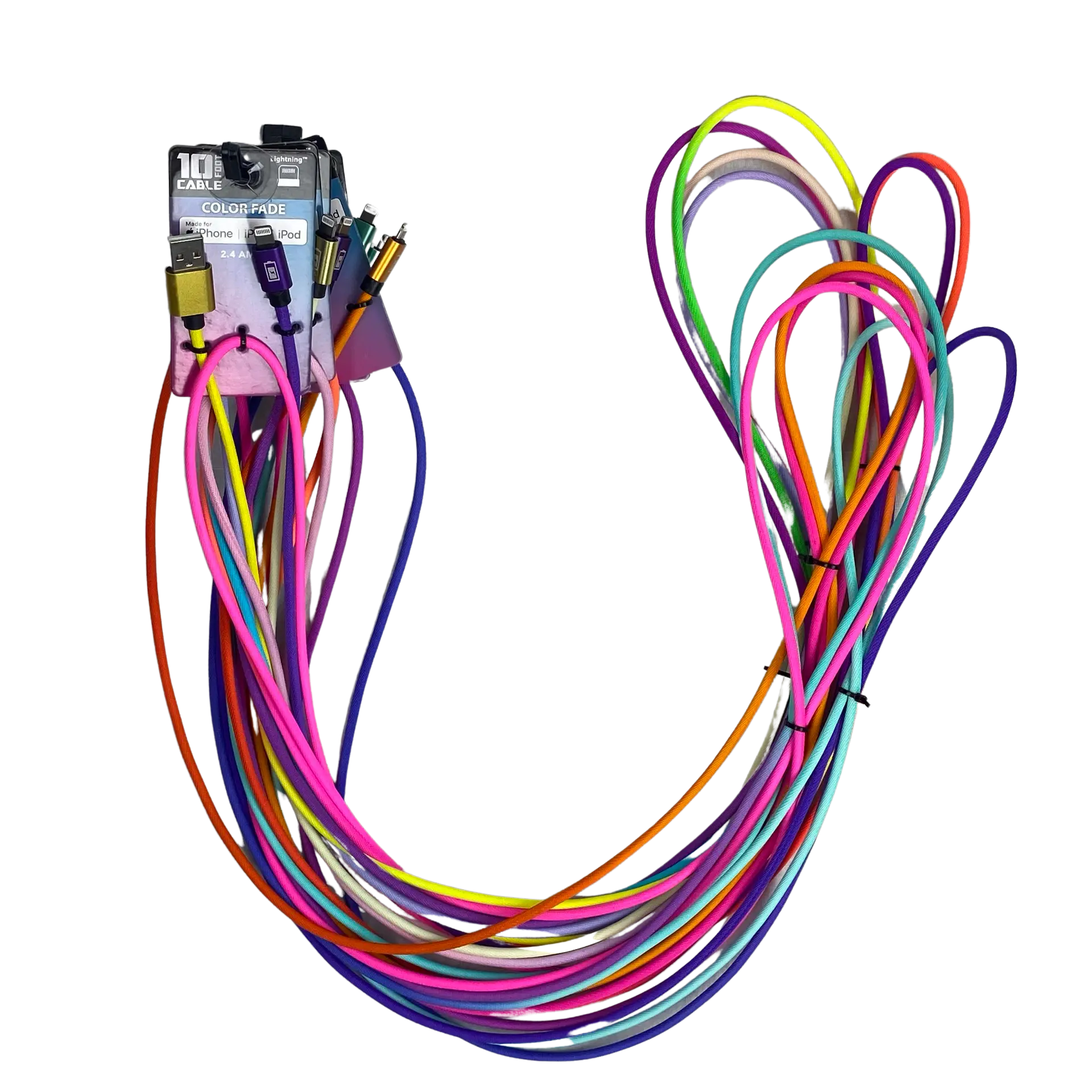 10FT Charging Cable Refill Kit Fashion Assortment - 36 Pieces Per Pack 88386 GADGET GEAR