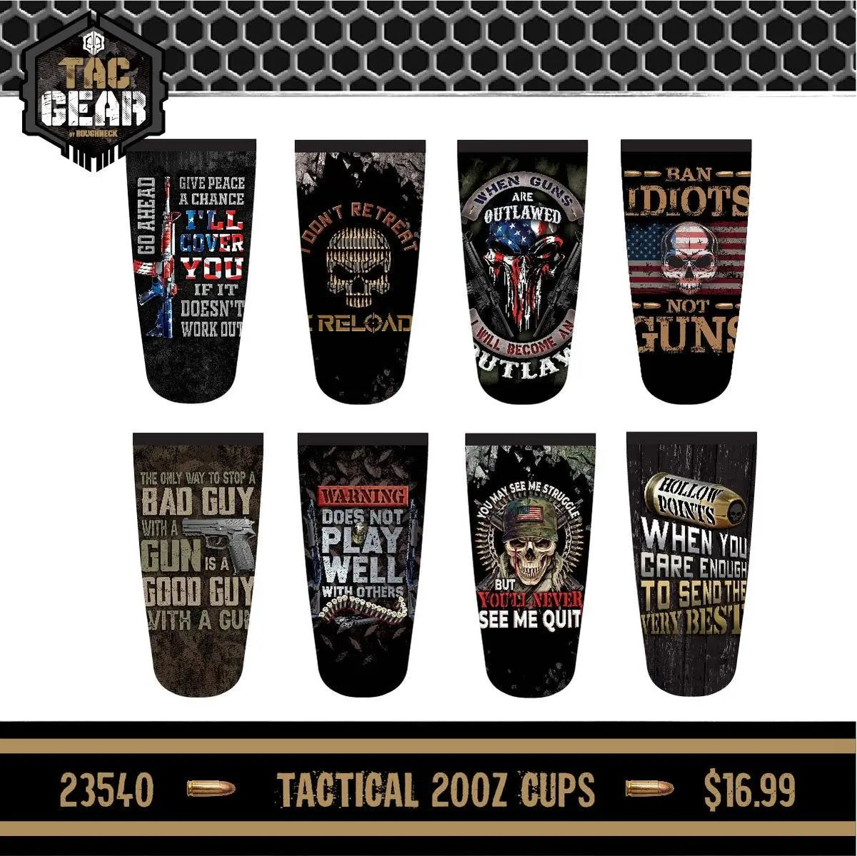 Patriotic Tac Gear Hat and Insulated Cup Assortment Floor Display - 72 Pieces Per Retail Ready Display 88448 TAC GEAR
