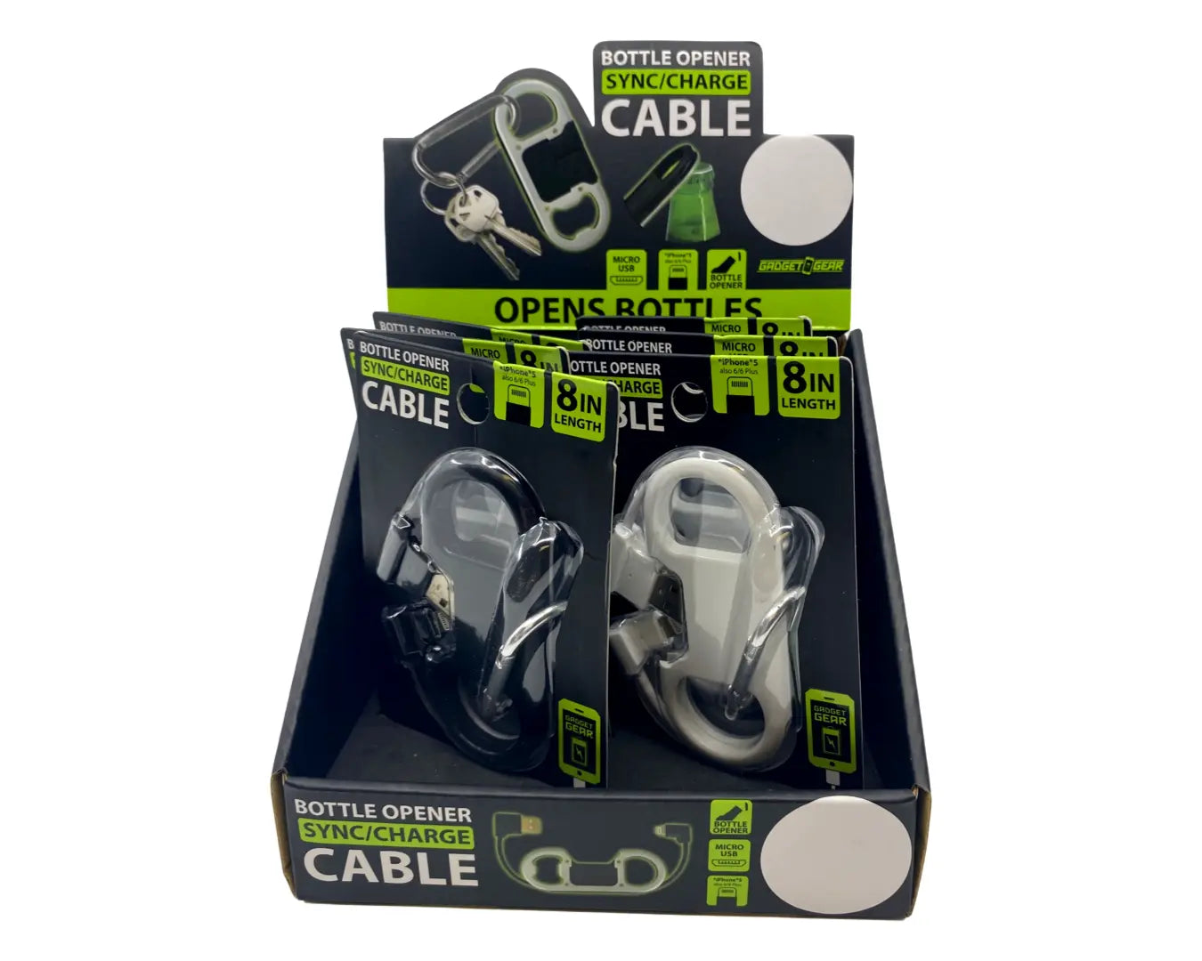 Charging Cable Bottle Opener Assortment - 6 Pieces Per Retail Ready Display 87814 GADGET GEAR