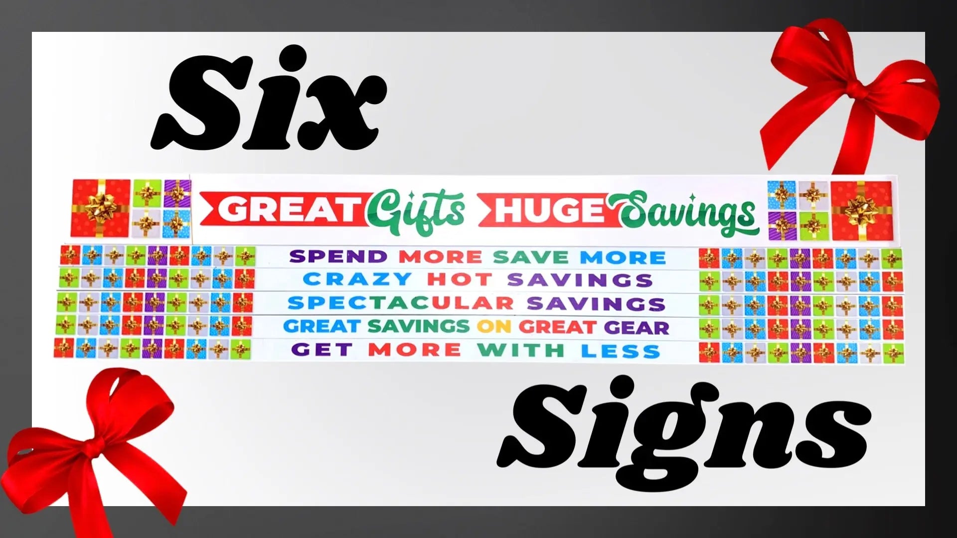 Merchandising Fixture - 4' Merchandising 6 Sign Set 976050 NOVELTY INC