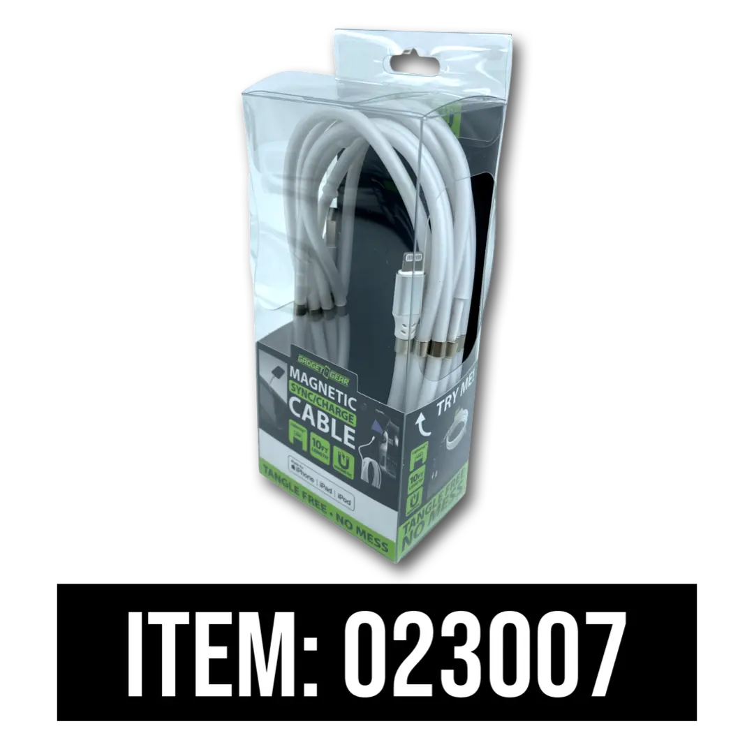 Charging Cable Magnetic Assortment 10FT - 6 Pieces Per Retail Ready Display 88414 GADGET GEAR