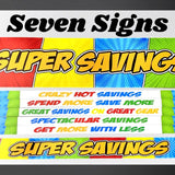 Merchandising Fixture - 3' Merchandising 7 Sign Set 975880 NOVELTY INC