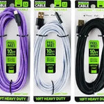 Charging Cable Wing Rack Assortment 10FT - 10 Pieces Per Pack 88395 GADGET GEAR