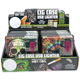 Cigarette Case with USB Coil Lighter - 8 Pieces Per Retail Ready Display 23521 SMOKEZILLA