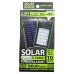 Rechargeable Solar Power Bank with LED Survival Light - 4 Pieces Per Retail Ready Display 23517 GADGET GEAR
