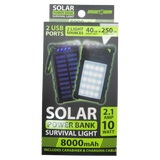 Rechargeable Solar Power Bank with LED Survival Light - 4 Pieces Per Retail Ready Display 23517 GADGET GEAR