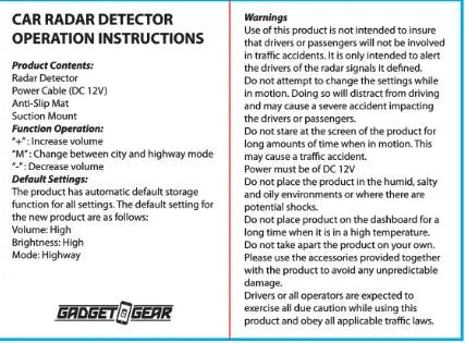 Radar Detector Floor Display - 32 Pieces Per Retail Ready Display 88400 GADGET GEAR
