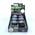 Plastic 4 Piece Grinder with Magnetic Closure - 6 Pieces Per Retail Ready Display 22523 SMOKEZILLA