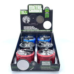 Metal 4 Piece Grinder with Crank 63Mm - 6 Pieces Per Retail Ready Display 22707 SMOKEZILLA